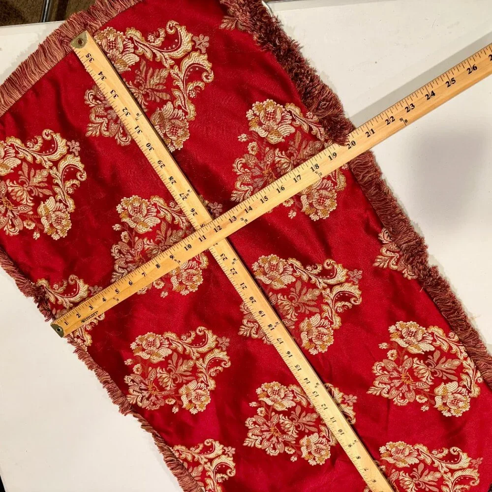 Waterford Charlemont‎ Ruby Red Gold Pillowcase Lot 2 Zip Fringe Trim Luxury Sham